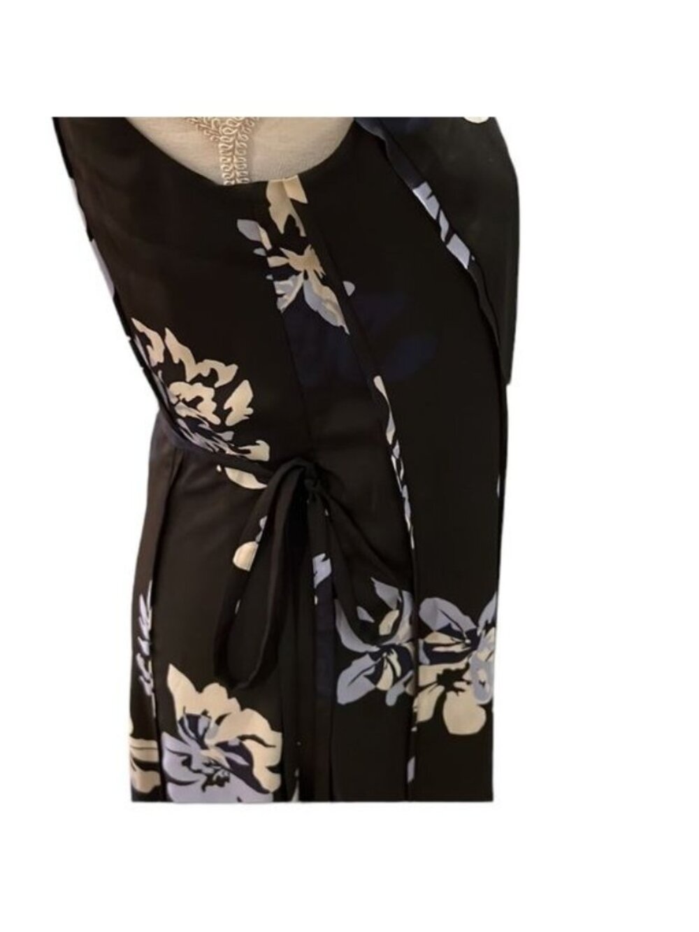 Banana Republic women’s wrap dress Size XS black floral print sleeveless - Picture 5 of 12
